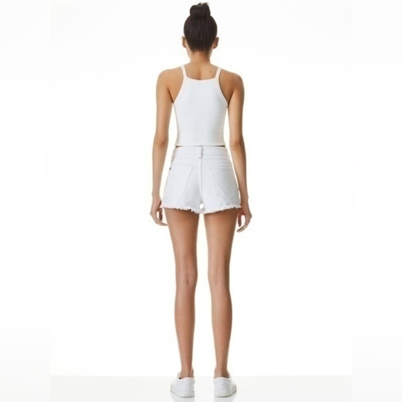 Alice + Olivia White Jean Shorts - Picture 5 of 12